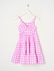 Mac & Ellie Gingham Tie Back Dress, Electric Lavender product photo View 02 S