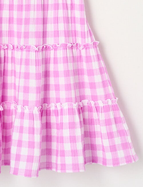 Mac & Ellie Gingham Tie Back Dress, Electric Lavender product photo View 03 L