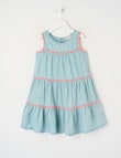 Mac & Ellie Pompom Trim Dress, Chambray product photo