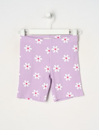 Mac & Ellie Daisy Rib Bike Short, Lilac product photo