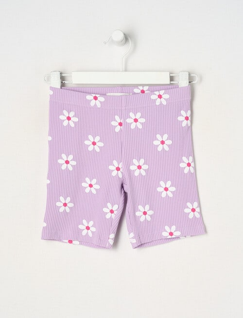 Mac & Ellie Daisy Rib Bike Short, Lilac product photo