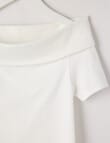 Switch Off Shoulder Short Sleeve Tee, White product photo View 02 S