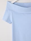 Switch Off Shoulder Short Sleeve Tee, Light Cornflower product photo View 02 S