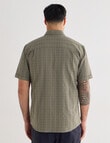Kauri Trail Grid Texture Short Sleeve Shirt, Light Khaki product photo View 02 S