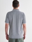 Chisel 2 Colour Stripe Short Sleeve Polo Shirt, Navy product photo View 02 S