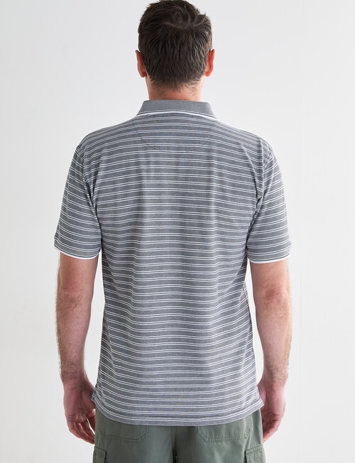 Chisel 2 Colour Stripe Short Sleeve Polo Shirt, Navy product photo View 02 L