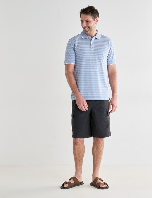 Chisel 2 Colour Short Sleeve Polo Shirt, Sky Blue product photo View 03 L