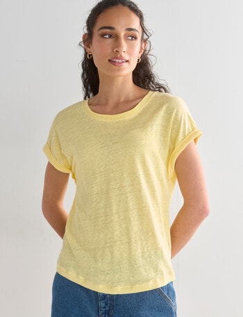 Zest Essential Linen Tee, Panna Cotta product photo
