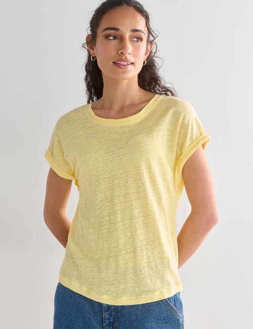 Zest Essential Linen Tee, Panna Cotta product photo