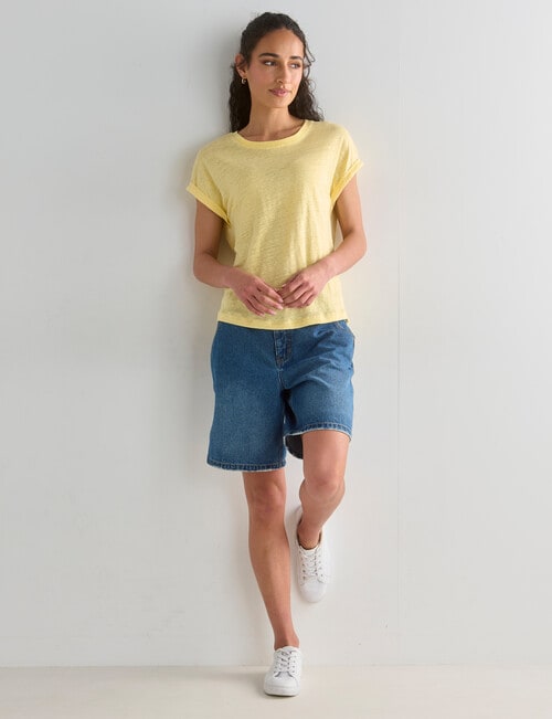 Zest Essential Linen Tee, Panna Cotta product photo View 03 L