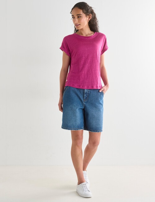Zest Essential Linen Tee, Violet product photo View 03 L
