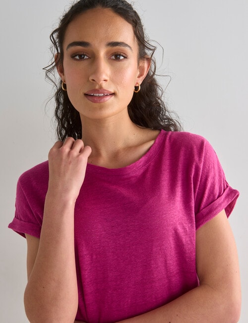 Zest Essential Linen Tee, Violet product photo View 04 L