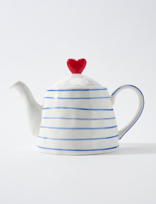 Bosa Heart Teapot, 1L, Cream & Blue product photo View 02 L