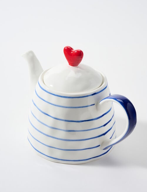 Bosa Heart Teapot, 1L, Cream & Blue product photo View 04 L