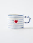 Bosa Heart Mini Mug, 80ml, Cream & Blue product photo