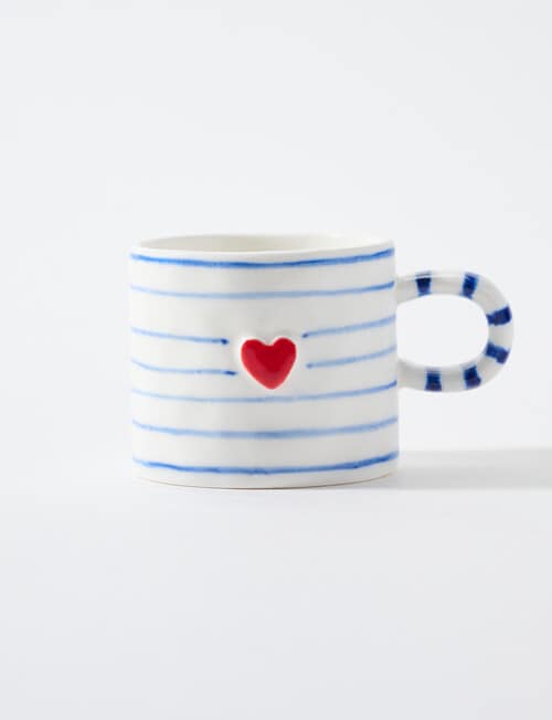 Bosa Heart Mini Mug, 80ml, Cream & Blue product photo
