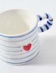 Bosa Heart Mini Mug, 80ml, Cream & Blue product photo View 03 S