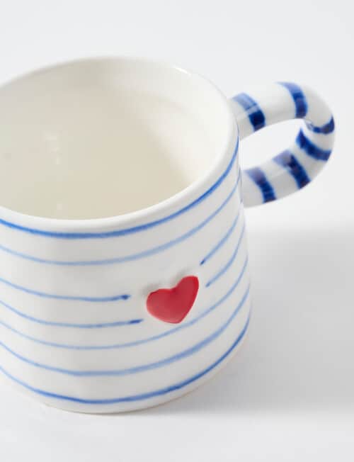 Bosa Heart Mini Mug, 80ml, Cream & Blue product photo View 03 L