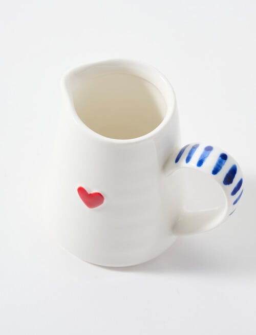 Bosa Heart Milk Jug, Cream & Blue product photo View 03 L