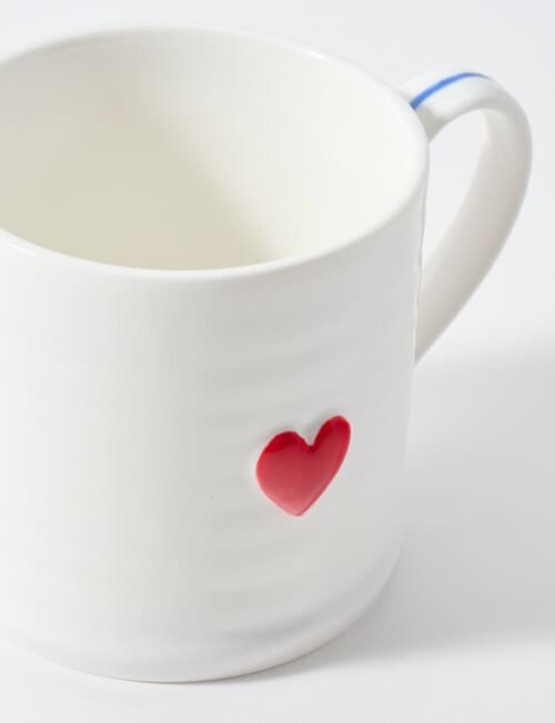 Bosa Heart Mug, 12cm, Cream & Blue product photo View 02 L