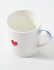 Bosa Heart Mug, 12cm, Cream & Blue product photo View 03 S