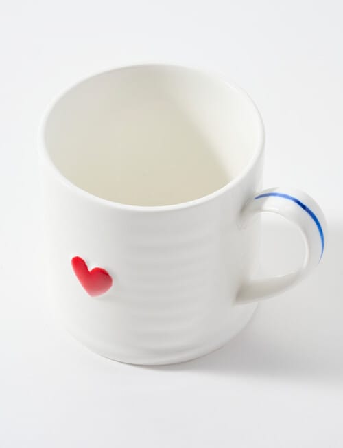 Bosa Heart Mug, 12cm, Cream & Blue product photo View 03 L