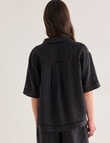 Mineral Lani Lace Trim Linen Shirt, Black product photo View 02 S