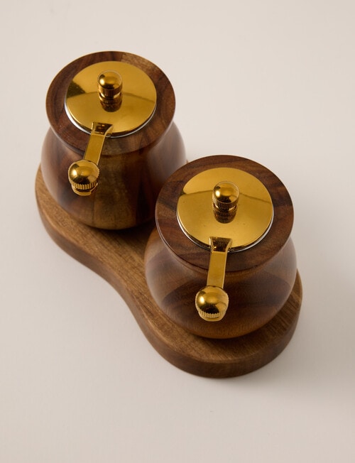 Gather Elementopia Acacia Mills with Caddy, Set of 2 product photo View 02 L