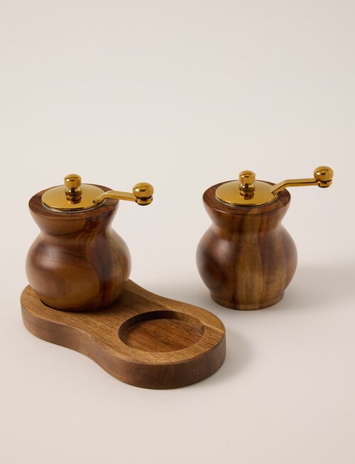 Gather Elementopia Acacia Mills with Caddy, Set of 2 product photo View 03 L