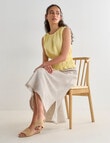 Zest Linen Gather Waist Top, Panna Cotta product photo