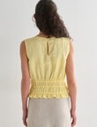 Zest Linen Gather Waist Top, Panna Cotta product photo View 02 S