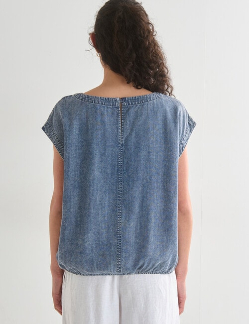 Zest Draw Hem Top, Chambray product photo View 02 L