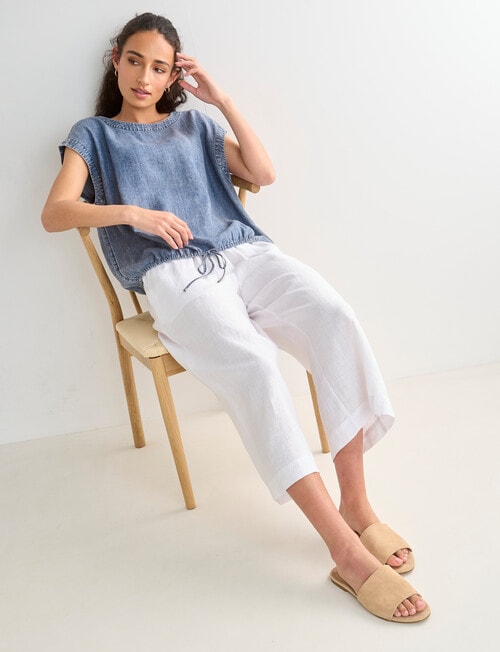 Zest Draw Hem Top, Chambray product photo View 03 L