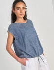Zest Draw Hem Top, Chambray product photo View 05 S