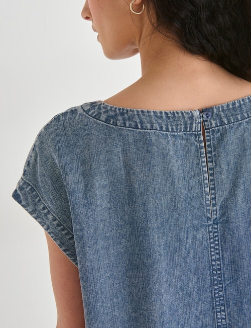 Zest Draw Hem Top, Chambray product photo View 07 L