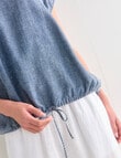 Zest Draw Hem Top, Chambray product photo View 09 S