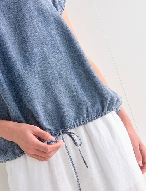 Zest Draw Hem Top, Chambray product photo View 09 L