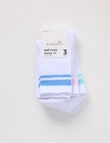 Superfit Half Crew Stripe Socks, 3-Pack, White product photo View 02 S