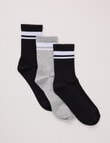 Superfit Half Crew Stripe Socks, 3-Pack, Black product photo