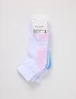 Superfit Ribbed Quarter Crew Socks, 3-Pack, White product photo View 02 S