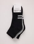 Superfit Ribbed Quarter Crew Socks, 3-Pack, Black product photo View 02 S