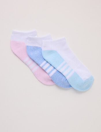 Sufi Lily Low Cut Socks, 3-Pack, White product photo