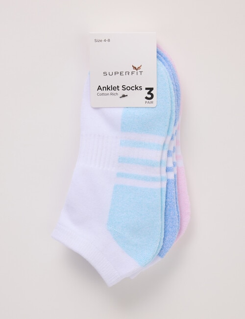 Superfit Lily Low Cut Socks, 3-Pack, White product photo View 02 L