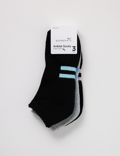 Superfit Lily Low Cut Socks, 3-Pack, Black product photo View 02 L
