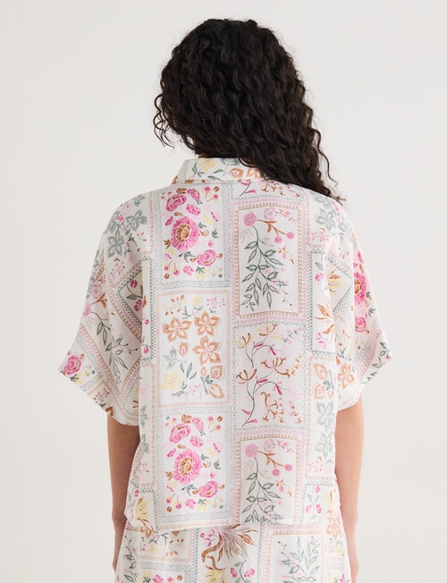 Zest Linen Boxy Shirt, Botanical Print product photo View 02 L