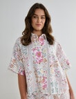 Zest Linen Boxy Shirt, Botanical Print product photo View 13 S