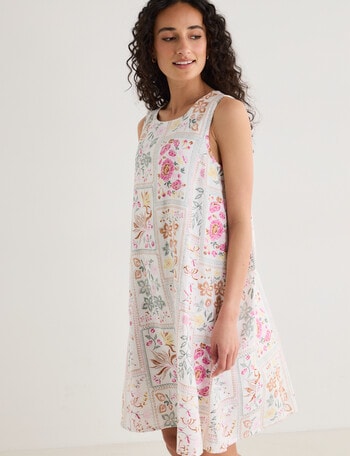 Zest Linen Swing Dress, Botanical Print product photo