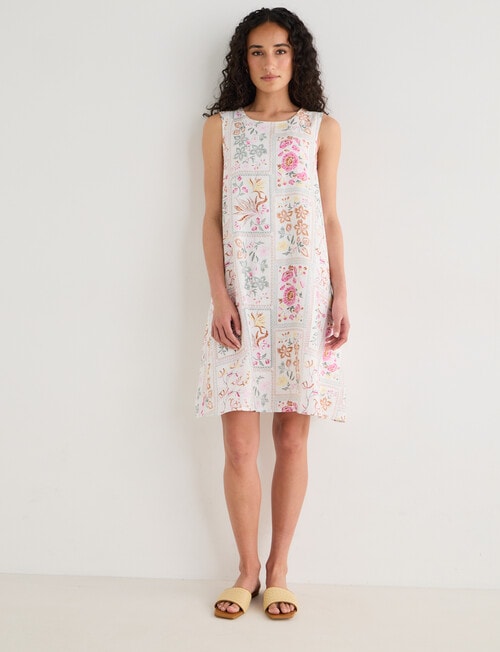 Zest Linen Swing Dress, Botanical Print product photo View 03 L