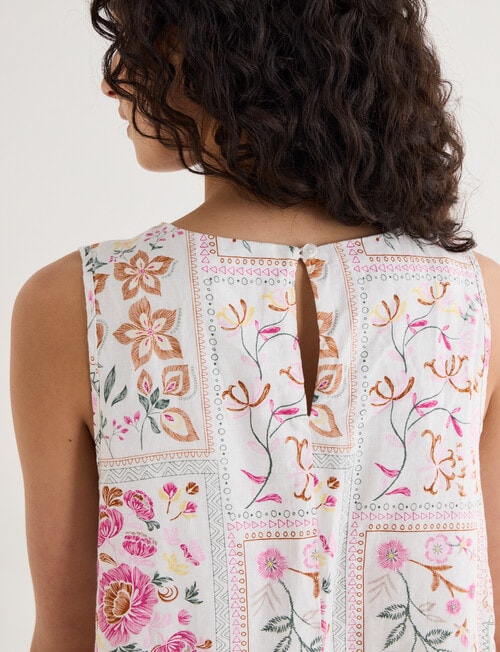 Zest Linen Swing Dress, Botanical Print product photo View 05 L