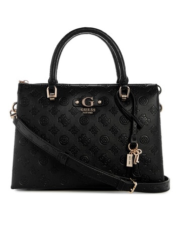 Guess Dita Multi Comp Satchel Bag, Black Logo product photo
